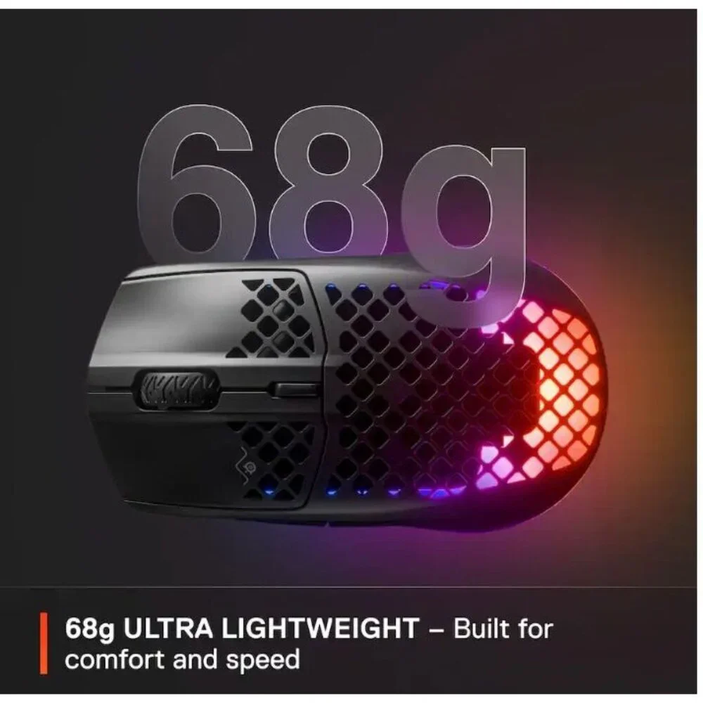 NWB SteelSeries Aerox 3 Ultra Lightweight Honeycomb Wireless RBG Optical Gaming